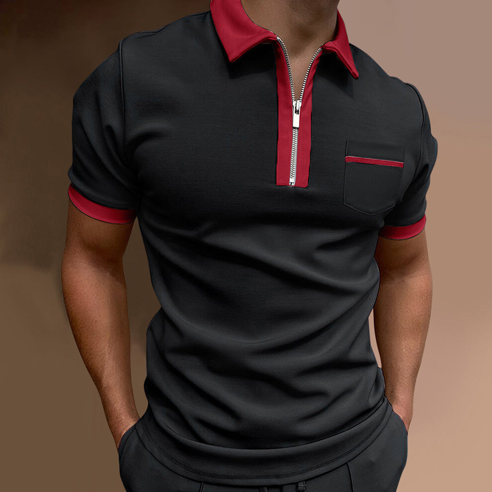 Casual and Comfortable Men's Colorblock Sports Polo Shirt