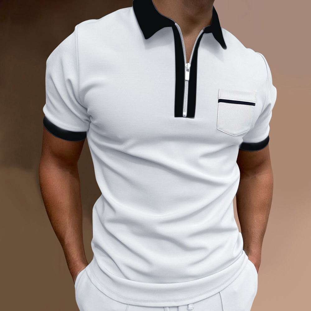 Casual and Comfortable Men's Colorblock Sports Polo Shirt