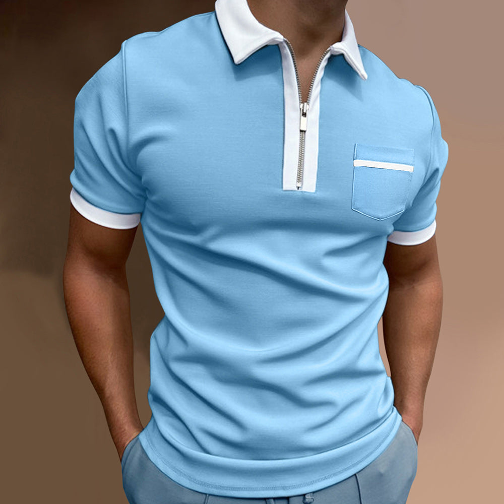 Casual and Comfortable Men's Colorblock Sports Polo Shirt